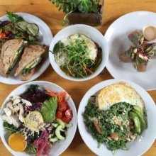 Gluten-free lunch spread from The Plant Cafe Organic